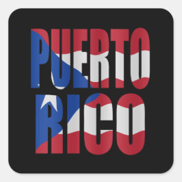 Adesivo Quadrado Puerto Rican flag