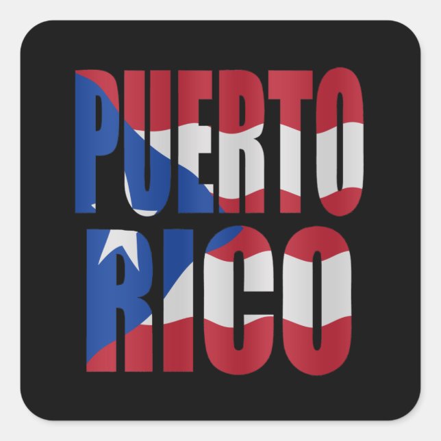Adesivo Quadrado Puerto Rican flag (Frente)