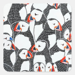 Adesivo Quadrado Puffin