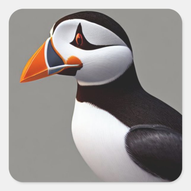 Adesivo Quadrado Puffin (Frente)