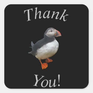 Adesivo Quadrado Puffin Bonito Obrigado Adesivo/Selo de envelopes