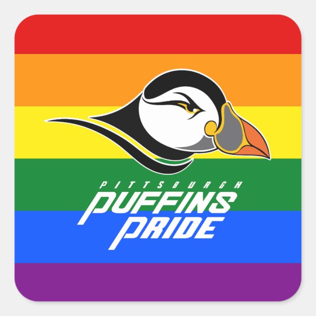Adesivo Quadrado Puffins Pride (Frente)