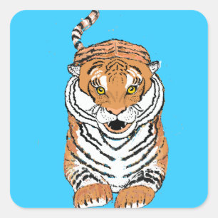 Adesivo Quadrado Pulando produtos do tigre
