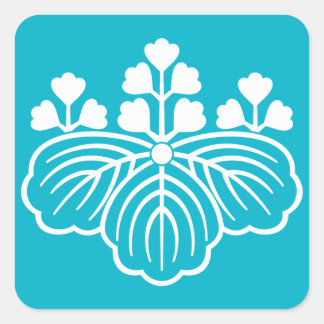 Adesivo Quadrado Pulownia ensurdecida com 5 e 3 florescências