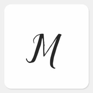 ADESIVO QUADRADO PULSEIRA DE CHAVE MINIMAL SIMPLES MONOGRAMA ELEGAN