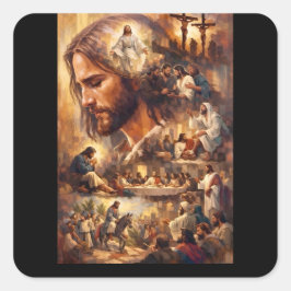 Adesivo Quadrado Pulseira Inspiradora de Jesus Cristo – Religiosa S