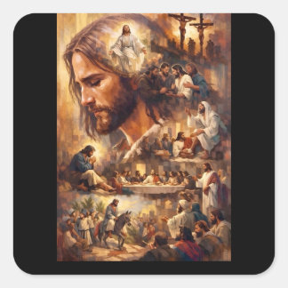 Adesivo Quadrado Pulseira Inspiradora de Jesus Cristo – Religiosa S