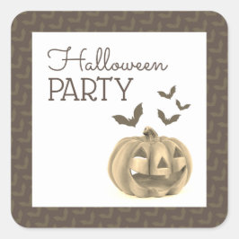 Adesivo Quadrado Pumpkin & Bats, Festa de Halloween