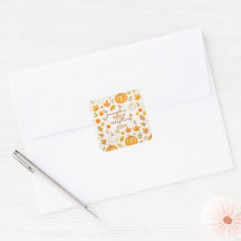 Adesivo Quadrado Pumpkin Bonito | Ação de Graças