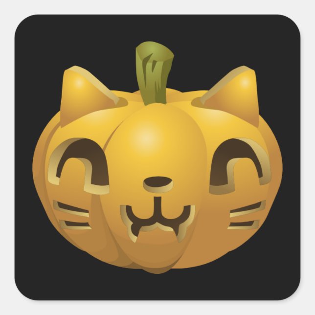 Adesivo Quadrado Pumpkin Cat (Frente)