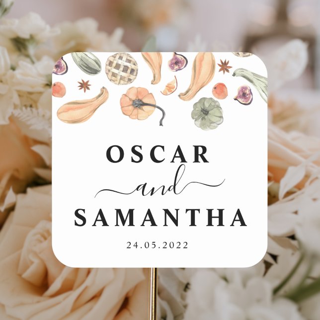 Adesivo Quadrado Pumpkin Colorido de Trendy | Autumn Vibes (Criador carregado)