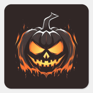 Adesivo Quadrado Pumpkin de Halloween