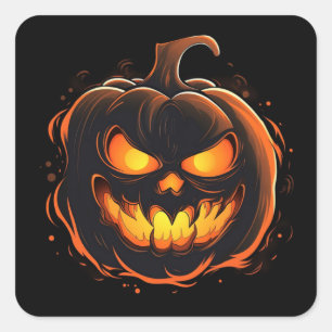 Adesivo Quadrado Pumpkin de Halloween