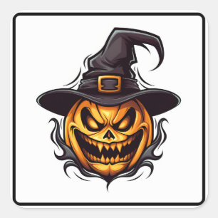 Adesivo Quadrado Pumpkin de Halloween