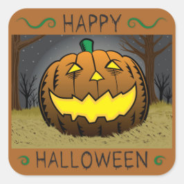 Adesivo Quadrado Pumpkin do Halloween no Hay