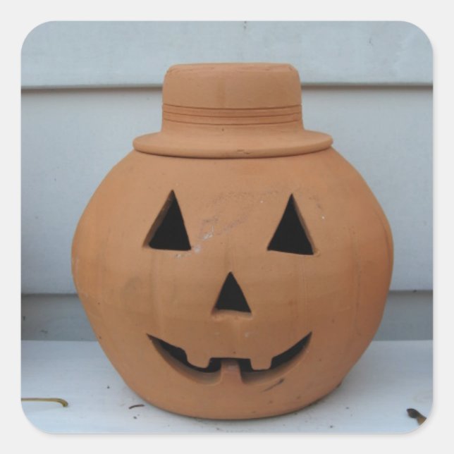 Adesivo Quadrado Pumpkin do Top Hat (Frente)