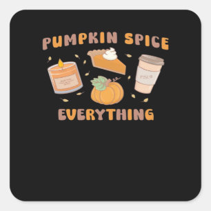 Adesivo Quadrado Pumpkin Especiaria Tudo Engraçado Outono