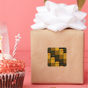 Adesivo Quadrado Pumpkin Halloween Patterno