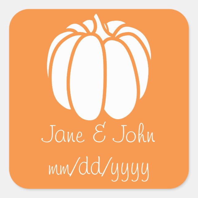 Adesivo Quadrado Pumpkin Patch in Orange Sticker (Frente)