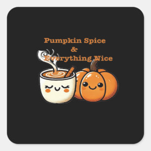 Adesivo Quadrado Pumpkin Spice e Tudo Muito Bom - outono
