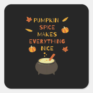 Adesivo Quadrado Pumpkin Spice e tudo o que é agradável no Dia das