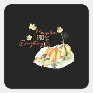 Adesivo Quadrado Pumpkin Spice e tudo o que é bom, Slogan