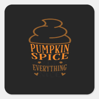 Adesivo Quadrado Pumpkin Spice e tudo o que é legal Premium