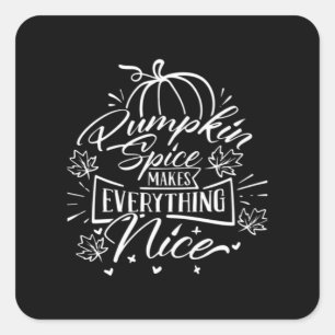 Adesivo Quadrado Pumpkin Spice E Tudo O Que É Legal - Viral Outono
