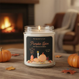 Adesivo Quadrado Pumpkin Spice Soy Wax Candle Label