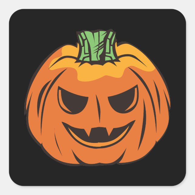 Adesivo Quadrado Pumpkin Spookie Halloween (Frente)