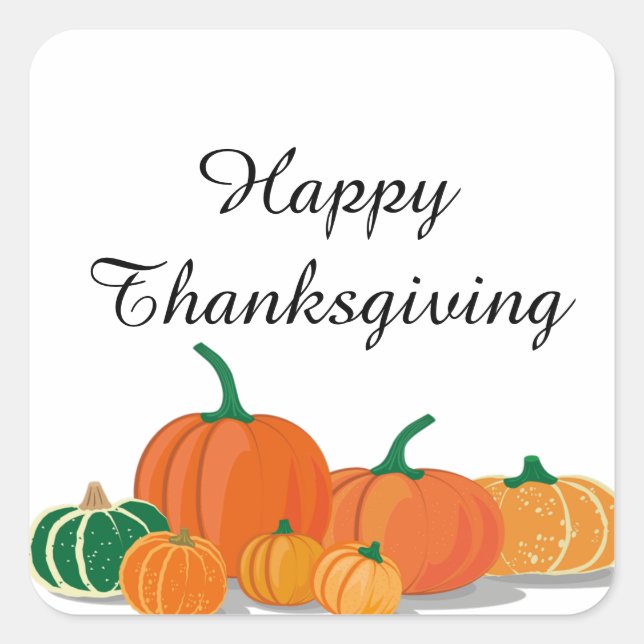 Adesivo Quadrado Pumpkins de laranja (Frente)