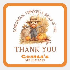 ADESIVO QUADRADO PUMPKINS E BALAS DE ANIVERSÁRIO MODERNO DE HAY