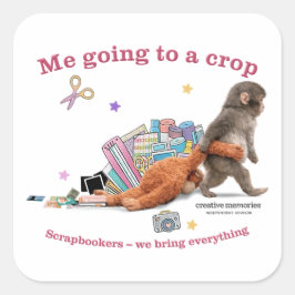 Adesivo Quadrado Punch the Monkey 3" Stickers