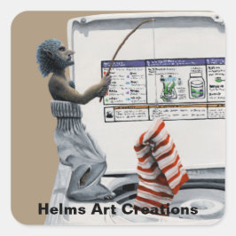 Adesivo Quadrado Punheteiro de pesca criminosa de ladrão fantasia