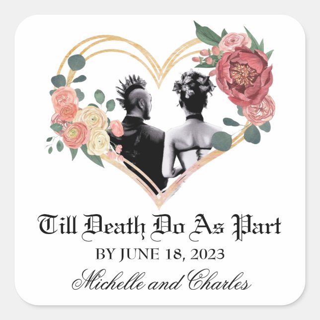 Adesivo Quadrado Punk Wedding (Frente)