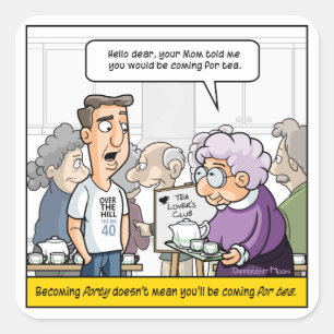 Adesivo Quadrado Punny aniversário de 40 anos Square Stickers