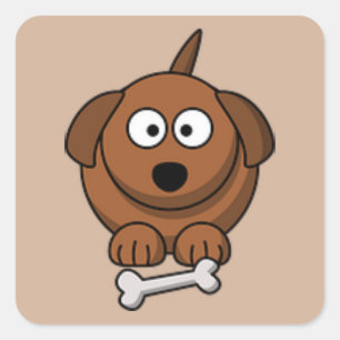 Adesivo Quadrado Puppy Com Vinheta Óssea