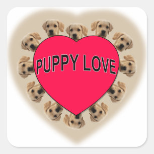 Adesivo Quadrado Puppy Love