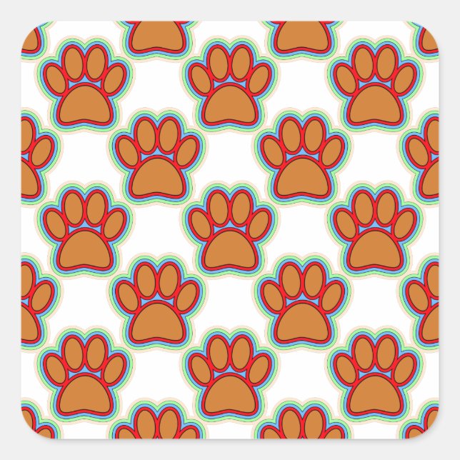 Adesivo Quadrado Puppy Paws (Frente)
