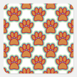 Adesivo Quadrado Puppy Paws