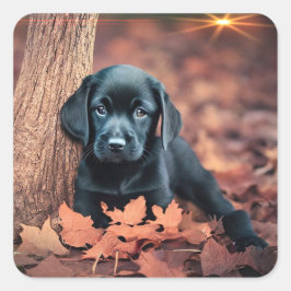 Adesivo Quadrado Puppy preto