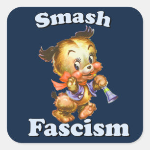 Adesivo Quadrado Puppy Retro Cujo Fascismo Esmaga