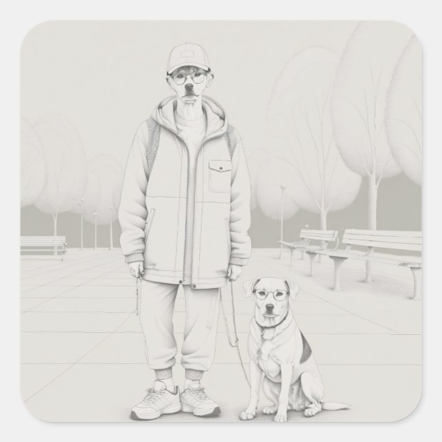 Adesivo Quadrado PuppyMan (Frente)