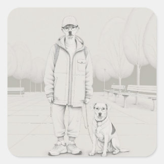 Adesivo Quadrado PuppyMan
