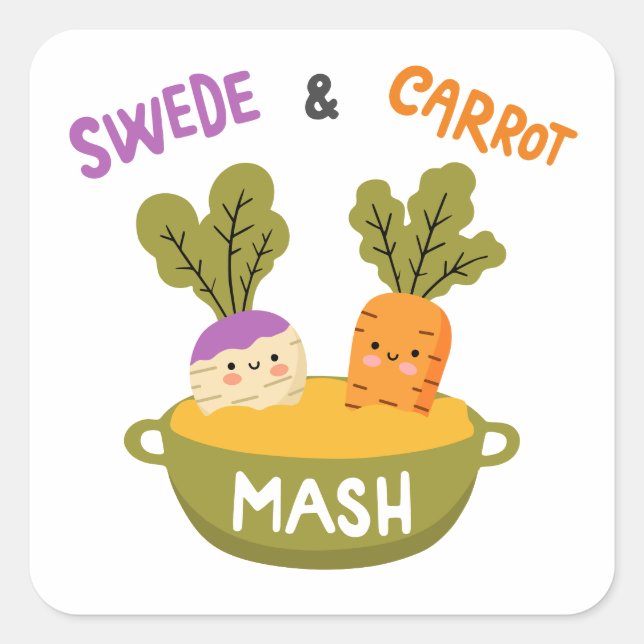 Adesivo Quadrado Purê de nabo e cenoura (Frente)