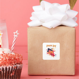 Adesivo Quadrado "Pure Joy, pure you.” Positive Vibes Street Wear 