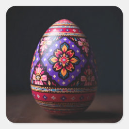 Adesivo Quadrado Purple and Red Bouquet Easter Egg