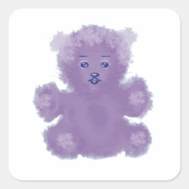 Adesivo Quadrado Purple bear