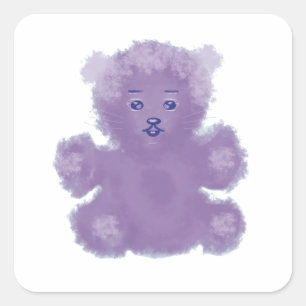 Adesivo Quadrado Purple bear