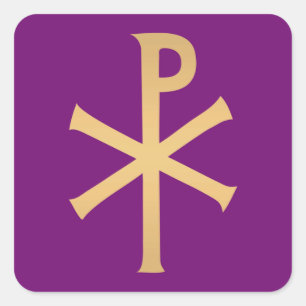 Adesivo Quadrado Purple Chi Rho
